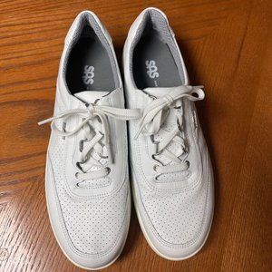 SAS Mens Casual Shoes White Leather Lace Up Breatheable Comfort USA 10.5M New